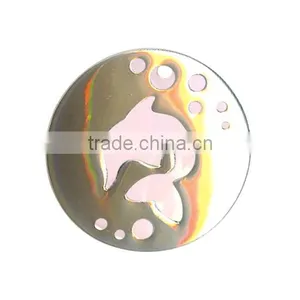 Enamel Dolphin Tag Pendant Silver Dolphin Floating Charms Enamel Animal Whale Shaped Pendant thumbnail-1