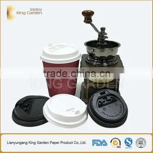 Disposable Paper Coffee Cup With Colour Lids thumbnail-1