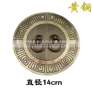 Furniture Brass Hardware Chinese Cabinet Face Plate Door Handle Copper thumbnail-1