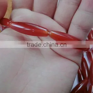 WholeSale 8*30mm Rice Red Agate Gemstone Loose Beads /semi-precious Stone thumbnail-2