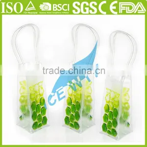 High Quality Reusable Wine Bottle Cooler Collapsible Wine Freezer Bag Customized thumbnail-4