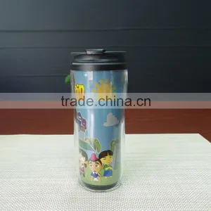 13oz Custom Logo Double Wall Plastic Color Changing Magic Coffee Cup thumbnail-6