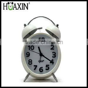 4''wholesale Digital Twin Bell White Round Alarm Clock for Home Deco thumbnail-1