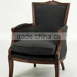 Chinese Antique Wooden Carved Chair Black Color(CH-304) thumbnail-1