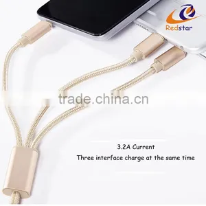 3.2A Fast Charging 3 in 1 Multiple Braided USB Cable thumbnail-1