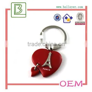 Heart Shape Eiffel Tower Metal Keychain thumbnail-2