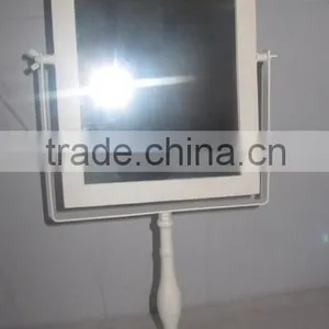 110819W-2 Wholesale White Metal Desktop Make up Flat Mirror thumbnail-1