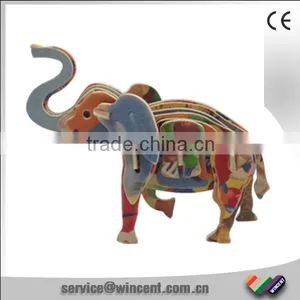 Plywood Colorful 3D Elephant Puzzle thumbnail-1
