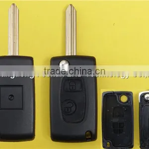 Keyless Entry Peugeot 2 Button Flip Remote Car Key Shell Cover Case thumbnail-1