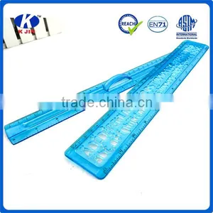Factory Supplies Kids Cute Plastic Stencil Ruler With Blue Color thumbnail-5