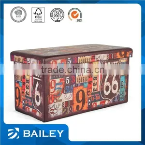Living Room Furniture Leisure Custom Folding Storage Ottoman Pouf thumbnail-1