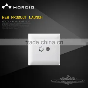 PC Material 1 Gang Satellite Socket and TV Socket,TV Satellite Wall Socket thumbnail-2