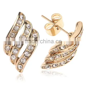 Gold Wings Stud Korean Earrings thumbnail-3