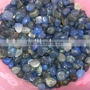 Natural Rock Blue Agate Tumbled Stone thumbnail-1