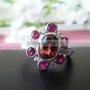 Latest Fashionable 925 Sterling Silver Tourmaline Jewelry Ring thumbnail-1