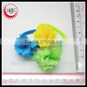 Fashion Flower Scrunchie Flower Ponytail Holder thumbnail-1