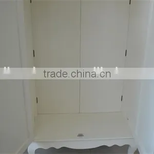 French Style Modern Bedroom Furniture Oak Wood Wardrobe With Two Door thumbnail-5