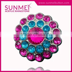 Taiwan Wholesale Fashion 26mm Rhinestone Snowflake Embellishments Button thumbnail-1