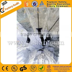 Half Black n Clear Inflatable Loopy Soccer Hamster Bubble Football With Safe Harness TB138 thumbnail-4