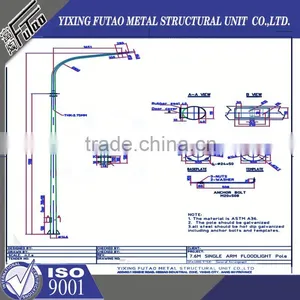 High Quality Galvanized Led Outdoor Hot Sale Street Lamp Pole thumbnail-1