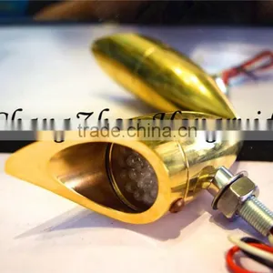 Bullet Motorcycle Brass Lights, Motorcycle Led Light for Harley thumbnail-3