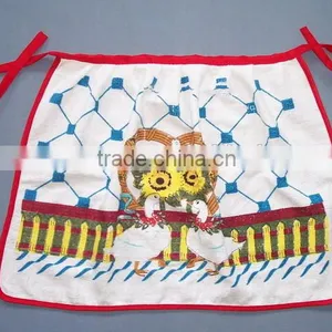 Red Border Terry Cotton Towel Pigment Printing Kitchen Apron thumbnail-1