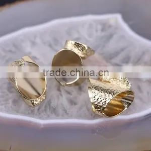 Mixed Colors Agate Geode Ring Golden Electroformed Freeform Drusy Druzy Gem Stone Jewelry Rings thumbnail-2