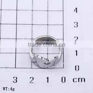 Wholesale Fashionable Classical Style Silver Stainless Steel Double Bear Finger Ring thumbnail-2