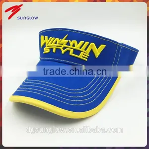 Wholesale 3D Embroidery Royalblue Visor Sun Hat Golf Tennis Beach Adjustable Magic Tape Color Cap thumbnail-1