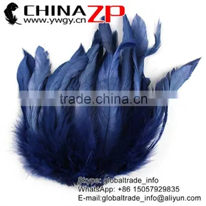 NO.1 Supplier ZPDECOR Bulk Sale Good Cheap Navy Dyed Chicken Rooster Schlappen Feathers thumbnail-1