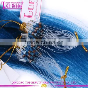 Wholesale Cheap Micro Ring Human Hair Extensions Glue Color Brazilian Micr Loop Hair Extensions thumbnail-2