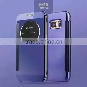 2016 New Round Clock Mirro Design Pu Flip Case for S5 NOTE4,NOTE5, Galaxy C5,LG G5 Stylo2 thumbnail-6