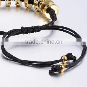 Stainless Steel Jewelry Rhinestone Evil Eye Bracelet Gold Plated Beads for Jewelry Making thumbnail-5