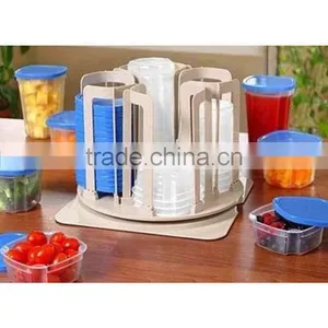 NEW 49-Piece Swirl Around Food Storage Container Organizer With Carousel thumbnail-3