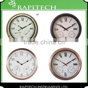 18 Inch Built in Thermometer And Hygrometer Garden Metal Outdoor Clock thumbnail-5