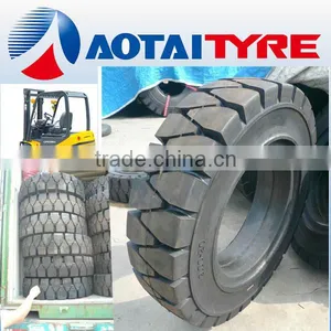 Chinese Advance High Quality Resilient Polyurethane Linde Solid Tyres 250-15 thumbnail-1