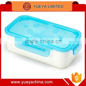 Rectangle Smily Face Designed Lunch Box/eco Fresh Box With Lock-blue thumbnail-1