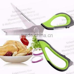 High Quality Safety Kitchen Scissor Stainless Steel Cutting Scissor TPR Scissor thumbnail-2