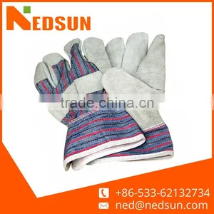 Regular Quality Cow Split Construction Leather Glove for Working thumbnail-1