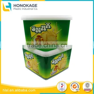 Wholesale Rectangular Clear Cups With Lids, Plastic Clear Container With Plastic Cover thumbnail-1