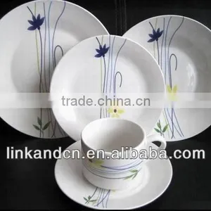 Elegant White 20pcs Porcelain Dinner Set thumbnail-1
