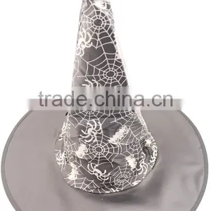 Halloween Costume Cobweb Wizard Black Witch Hat thumbnail-4