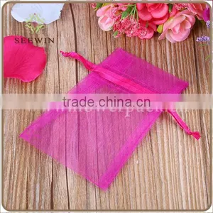 Cheap Sheer Pink Organza Favor Bags thumbnail-2