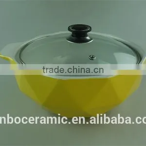 Ceramic Pots for Cooking Color Glazed With Glass Lid Cooking Pot Sets thumbnail-1