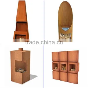 FO-9F04 High Quality Outdoor Large Corten Steel Fire Pits FirePlace thumbnail-2