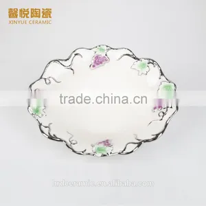Stock Fashion Golden Ceramic Plate/ceramic Diet Plate on Sale thumbnail-2
