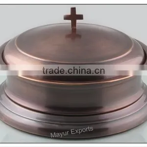 Stacking Communion Tray and Bread Plate Set- Copper Plated thumbnail-1