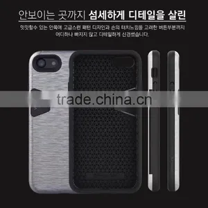 Ganada Anti-skid Card Bumper/card Pocket PC&TPU Cell Phone Case for Iphone thumbnail-3