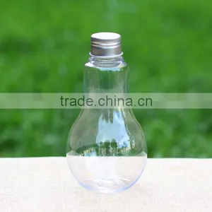Clear Light Bulb Drinking Bottle With Metal Screw Cap thumbnail-6