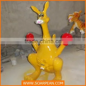 Custom Fiberglass Kangaroo Cartoon Statue thumbnail-1